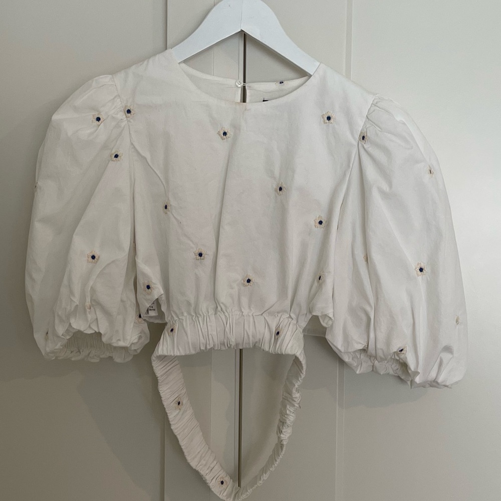 ZARA puffy sleeve crop top